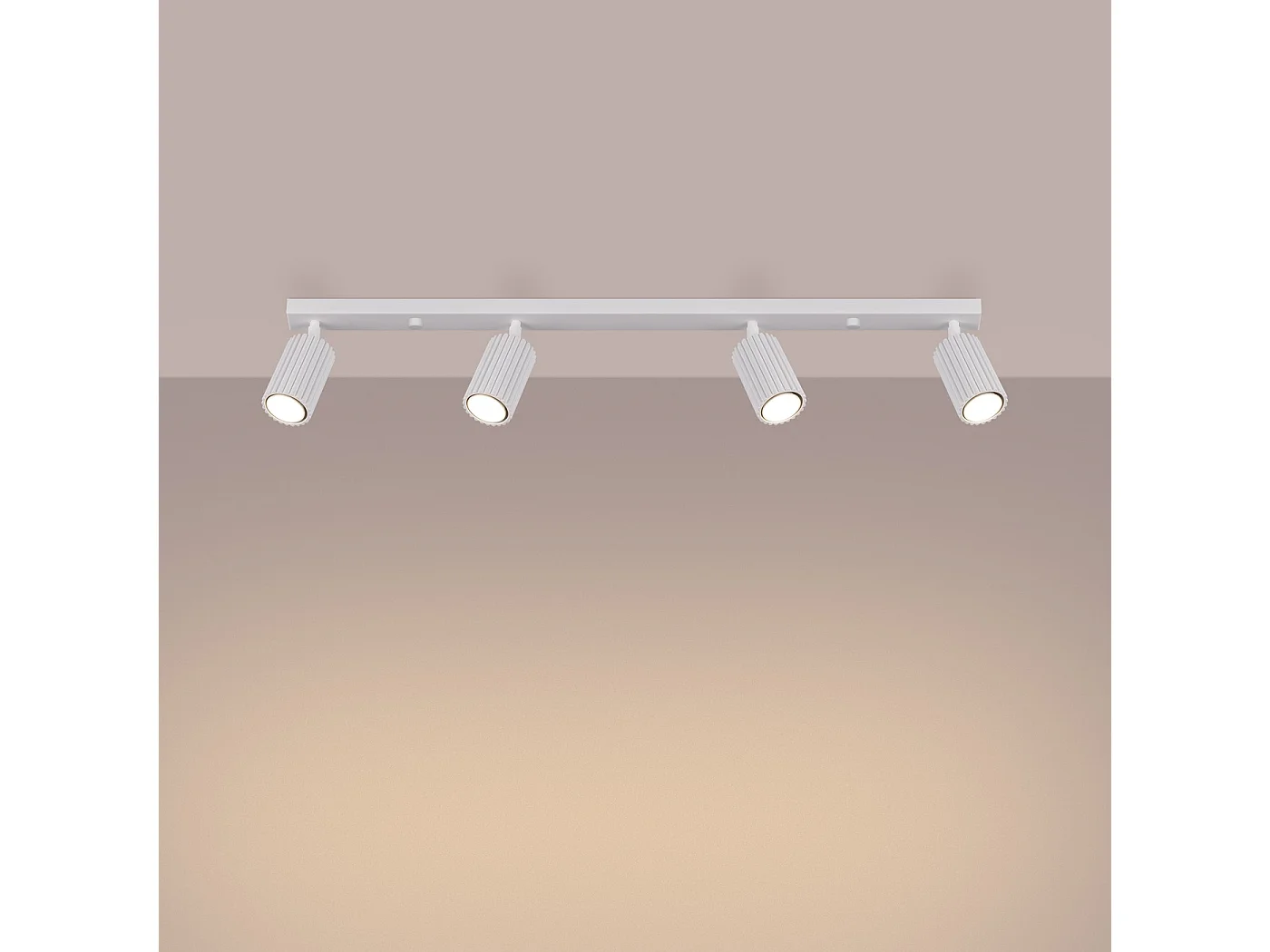 Plafonnier Karbon Minimaliste En Aluminium - 4 Sources Lumineuses - L.81 X H.16,5 Cm - Blanc