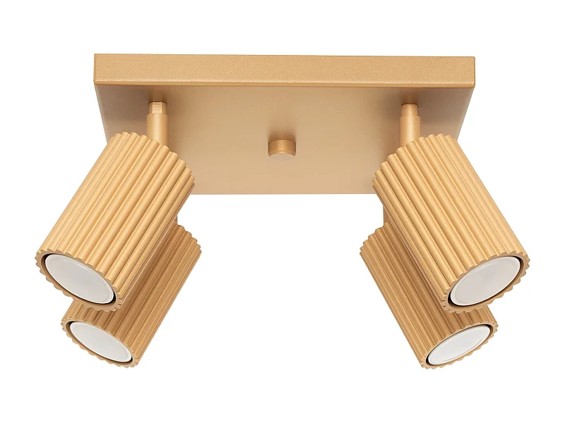 Lámpara De Techo Karbon Minimalista De Aluminio - 4 Fuentes Luminosas - L.25 X A.16,5 Cm - Dorado