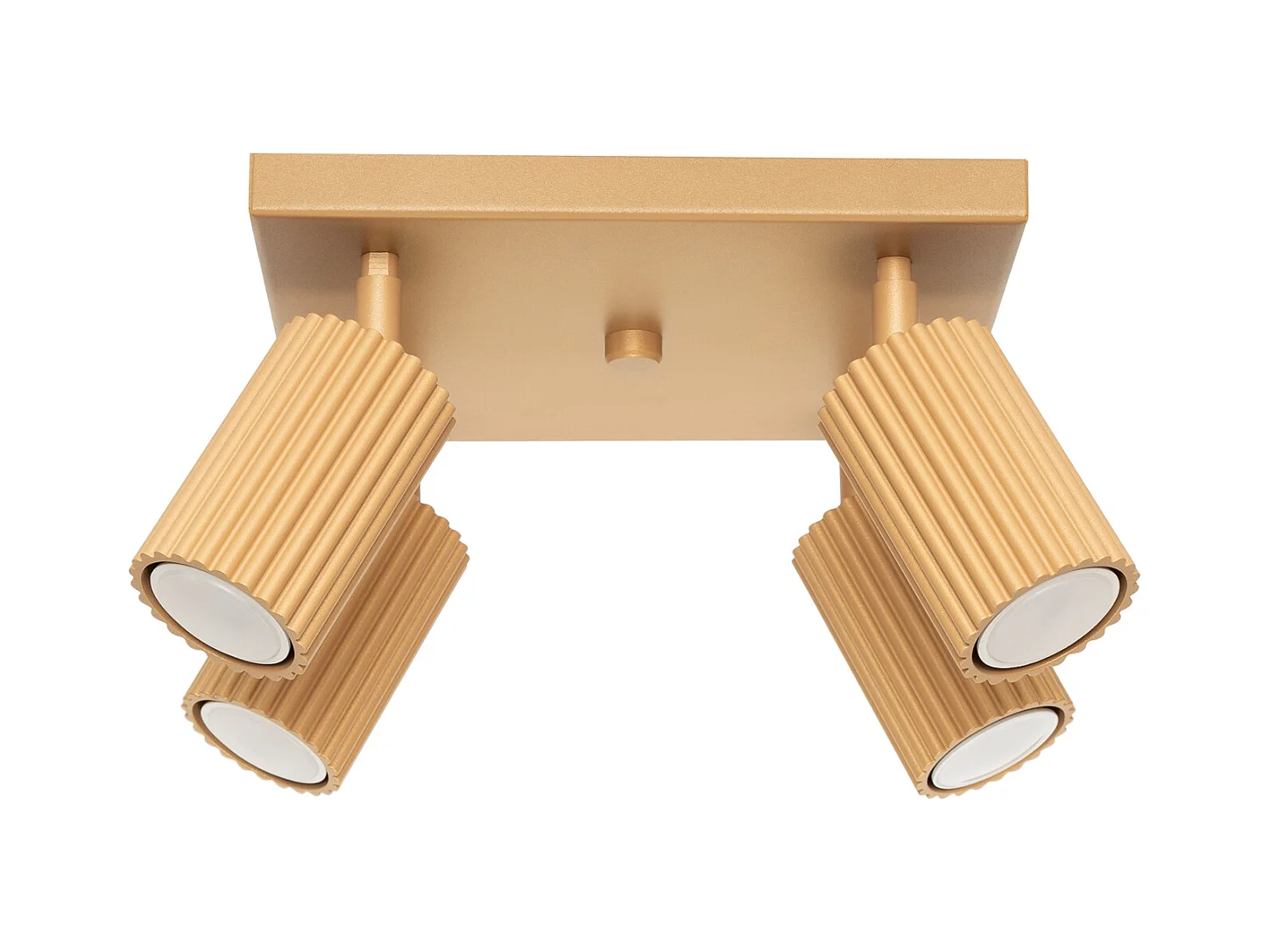 Plafonnier Karbon Minimaliste En Aluminium - 4 Sources Lumineuses - L.25 X H.16,5 Cm - Doré