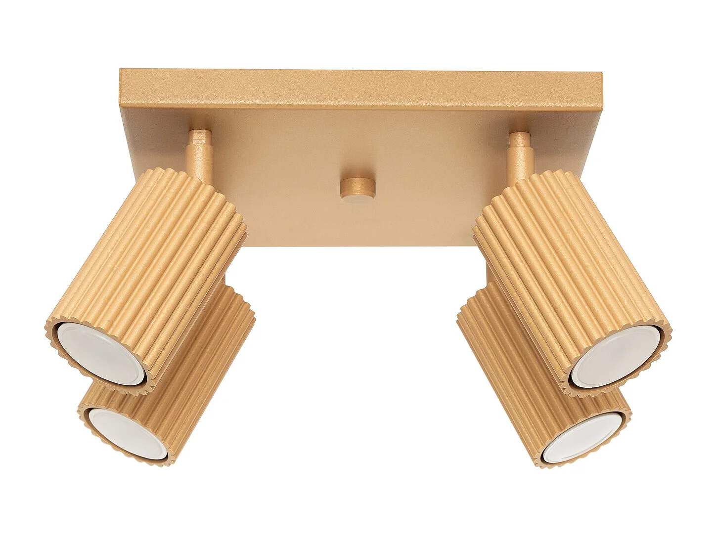 Lampada Da Soffitto Karbon Minimalista Di Alluminio - 4 Sorgenti Luminose - L.25 X A.16,5 Cm - D'Oro