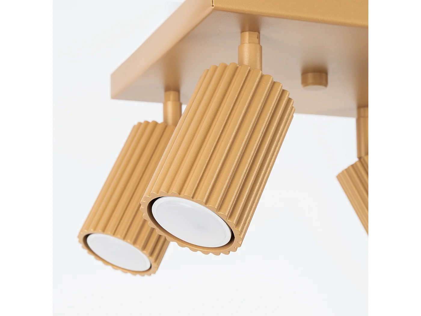 Plafonnier Karbon Minimaliste En Aluminium - 4 Sources Lumineuses - L.25 X H.16,5 Cm - Doré