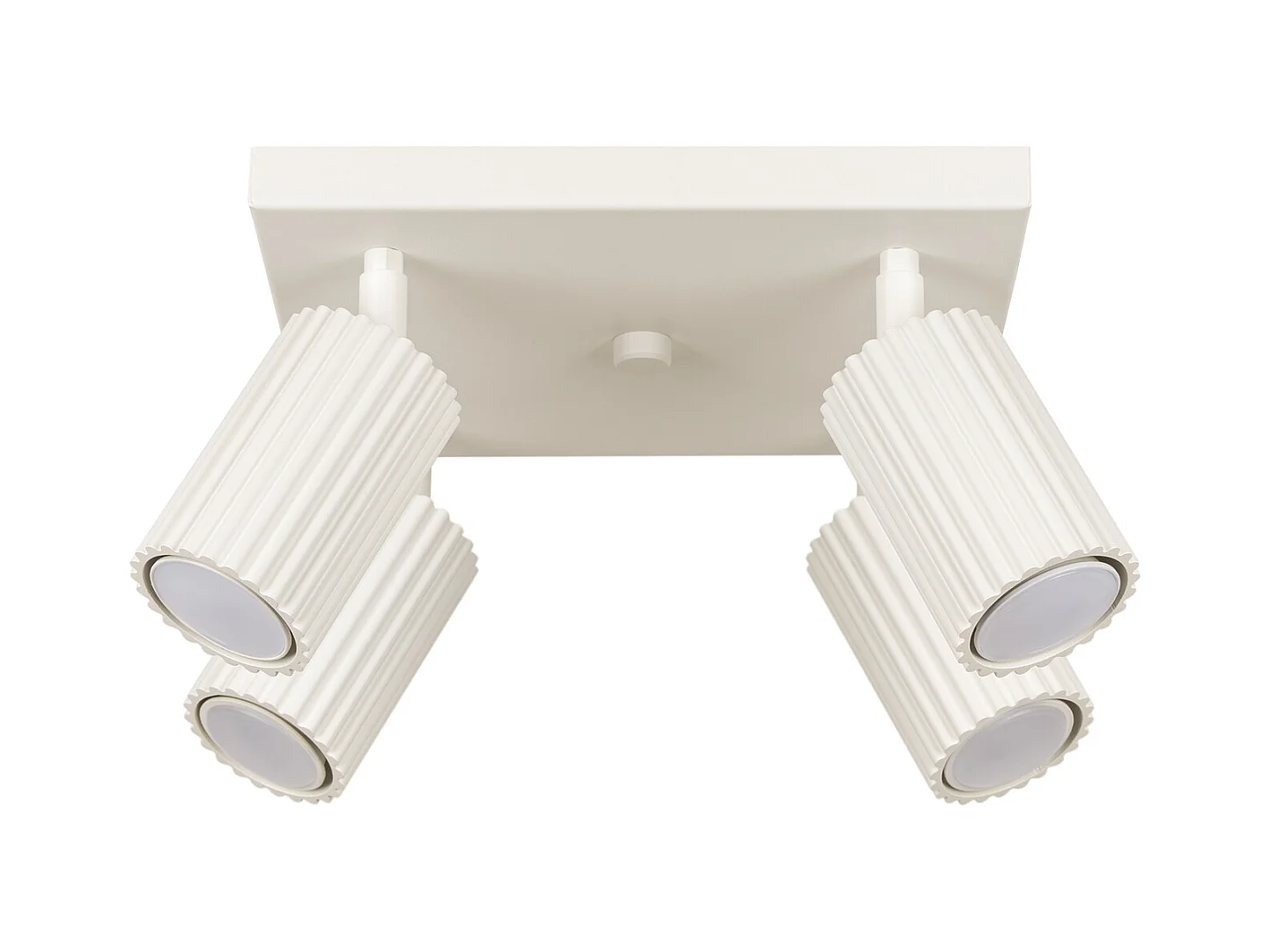 Plafonnier Karbon Minimaliste En Aluminium - 4 Sources Lumineuses - L.25 X H.16,5 Cm - Beige