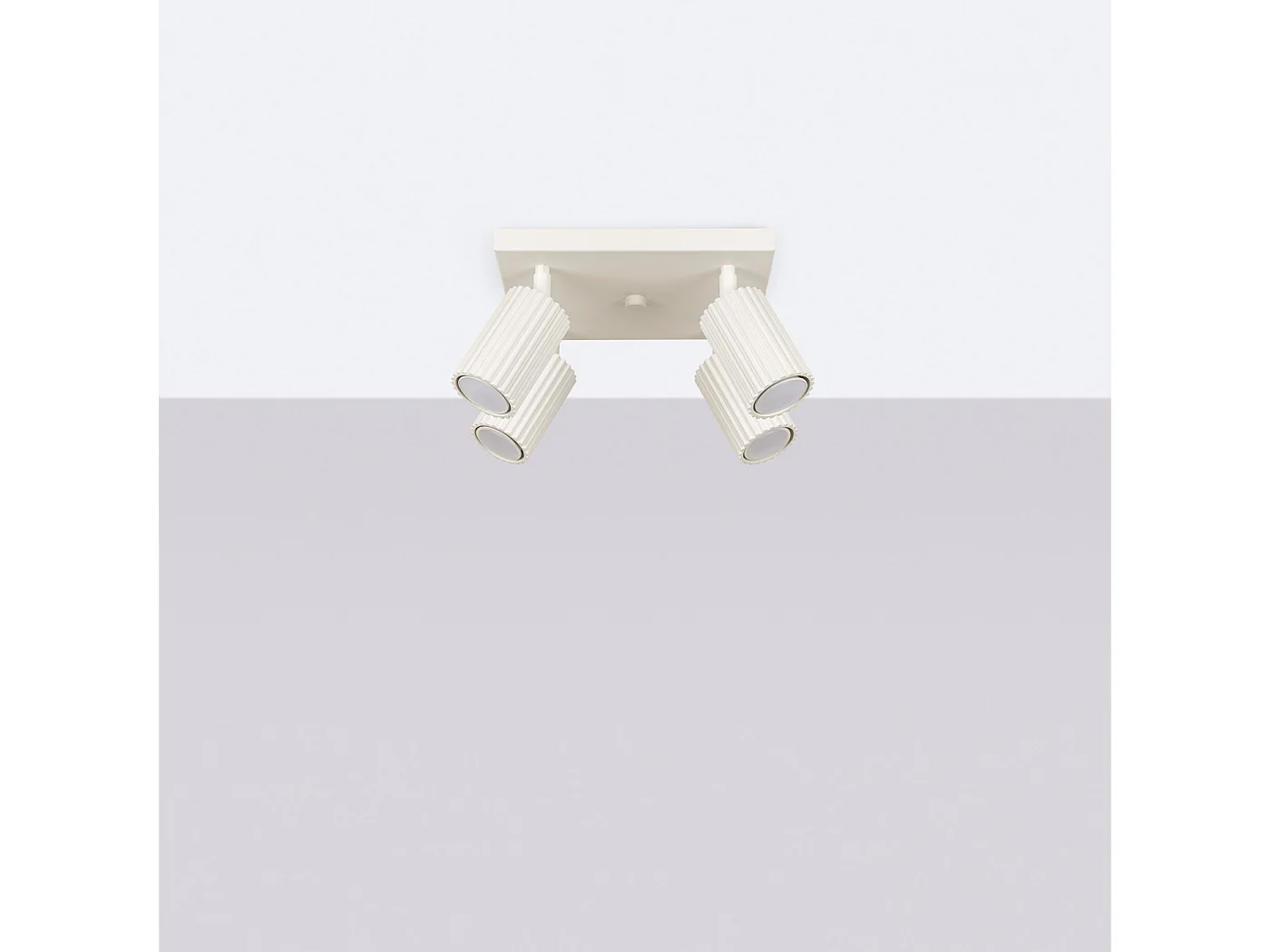 Lámpara de techo KARBON minimalista de aluminio - 4 fuentes luminosas - L.25 x A.16,5 cm - beige