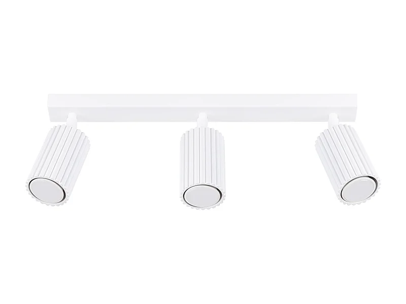 Deckenleuchte Karbon Minimalistisch Aus  Aluminium - 3 Lichtquellen - L.45 X H. Cm - Weiß
