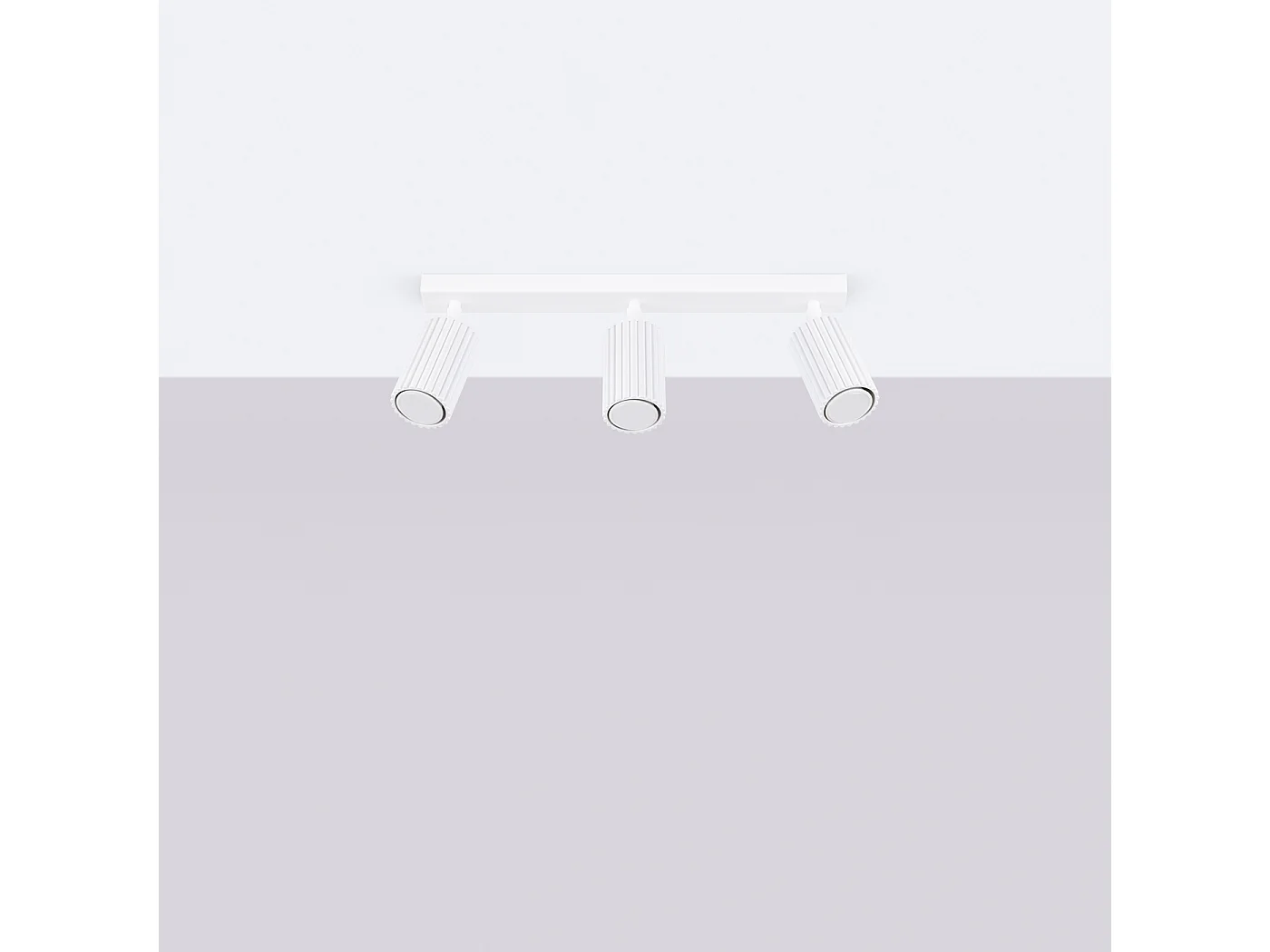 Deckenleuchte Karbon Minimalistisch Aus  Aluminium - 3 Lichtquellen - L.45 X H. Cm - Weiß