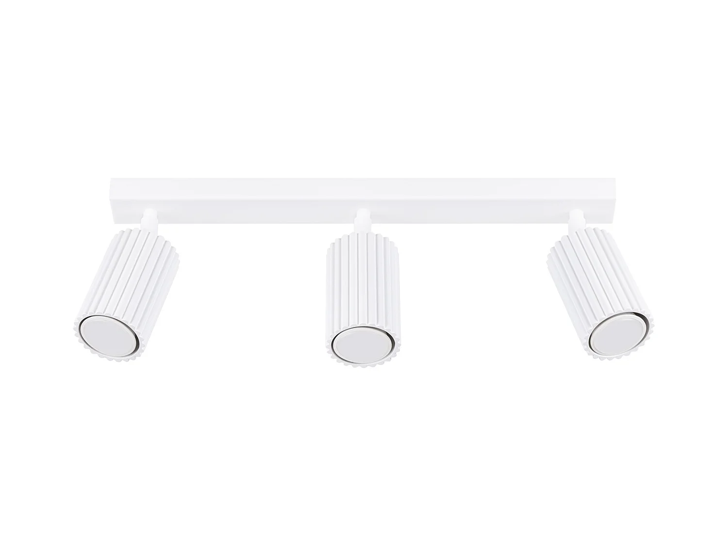 Plafonnier Karbon Minimaliste En Aluminium - 3 Sources Lumineuses - L.45 X H.16,5 Cm - Blanc