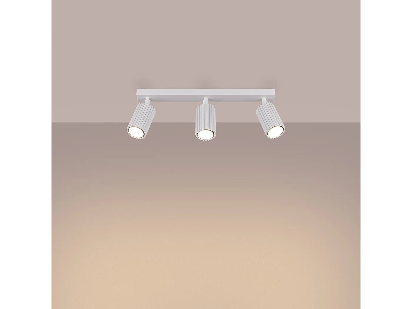 Plafonnier Karbon Minimaliste En Aluminium - 3 Sources Lumineuses - L.45 X H.16,5 Cm - Blanc