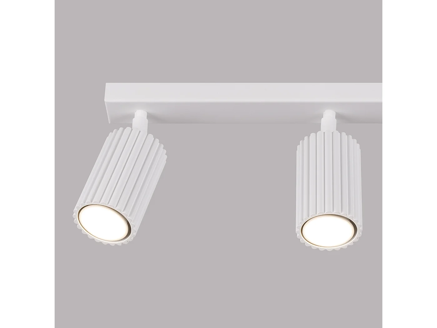 Plafonnier Karbon Minimaliste En Aluminium - 3 Sources Lumineuses - L.45 X H.16,5 Cm - Blanc