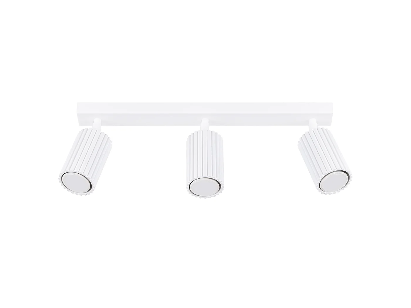 Plafonnier Karbon Minimaliste En Aluminium - 3 Sources Lumineuses - L.45 X H.16,5 Cm - Blanc
