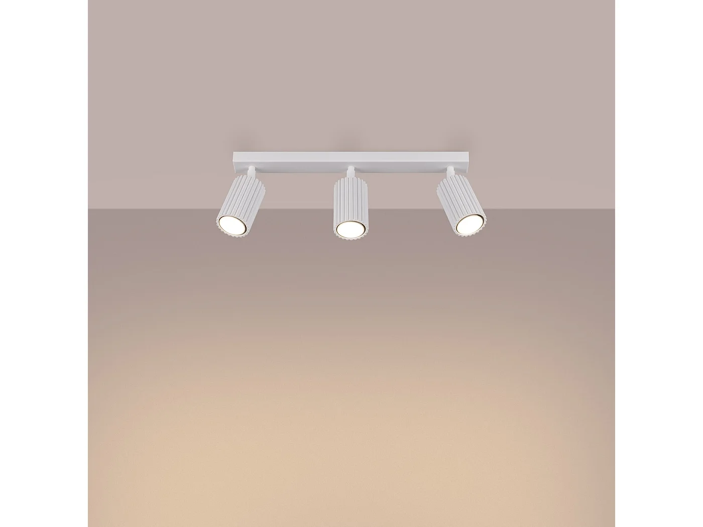 Plafonnier Karbon Minimaliste En Aluminium - 3 Sources Lumineuses - L.45 X H.16,5 Cm - Blanc