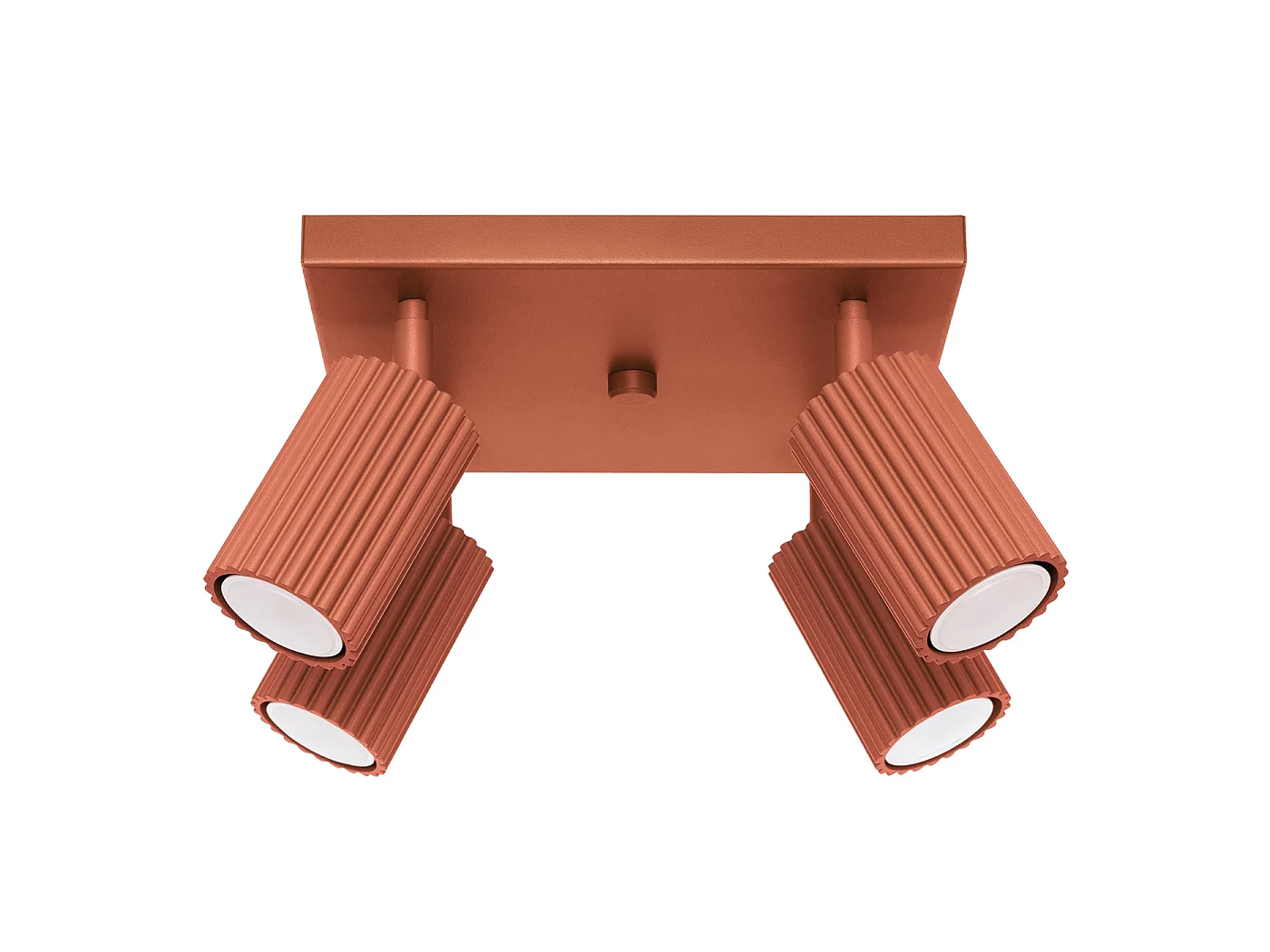 Lámpara de techo KARBON minimalista de aluminio - 4 fuentes luminosas - L.25 x A.16,5 cm - ocre rojo