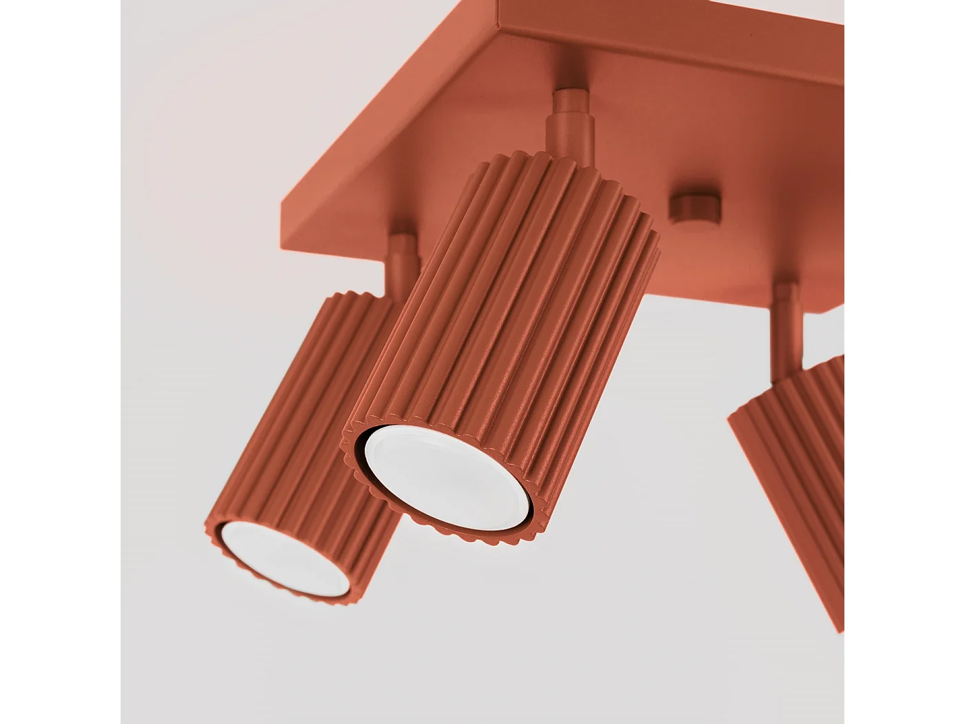 Lámpara de techo KARBON minimalista de aluminio - 4 fuentes luminosas - L.25 x A.16,5 cm - ocre rojo