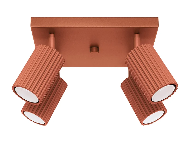 Plafondlamp Karbon Minimalistisch Van  - 4 Lichtbronnen - L.25 X H.16,5 Cm - Rode Oker