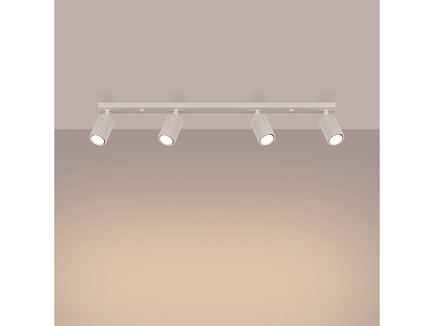 Deckenleuchte KARBON minimalistisch aus  Aluminium - 4 lichtquellen - L.81 x H. cm - Beige