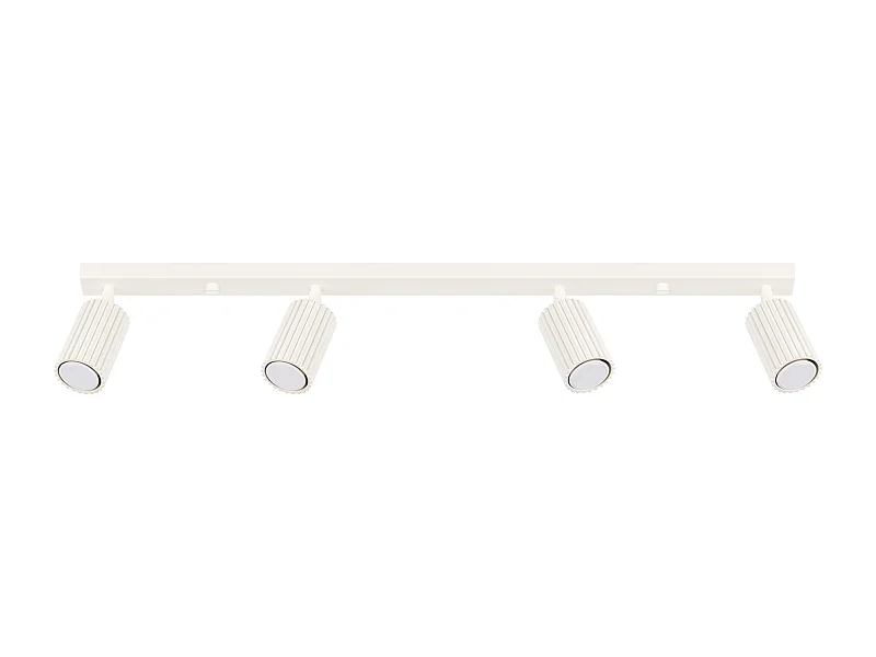 Plafonnier Karbon Minimaliste En Aluminium - 4 Sources Lumineuses - L.81 X H.16,5 Cm - Beige