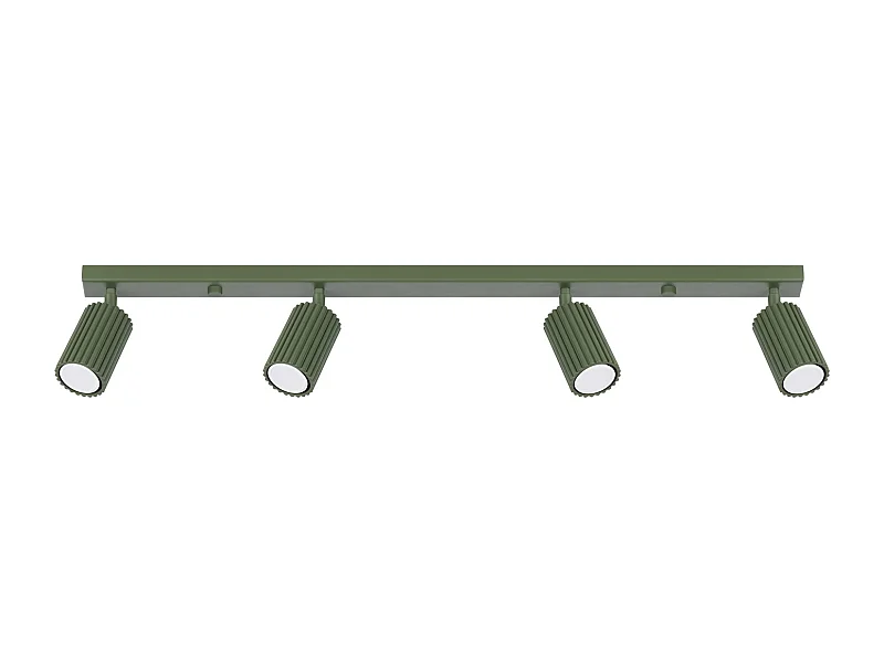 Luminária De Teto Karbon Minimalista, Alumínio - 4 Lichtbronnen - L.81 X H.16.5 Cm - Verde Oliva