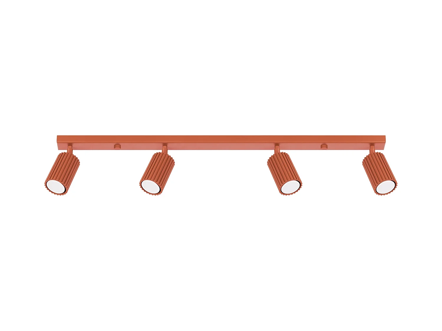 Plafonnier Karbon Minimaliste En Aluminium - 4 Sources Lumineuses - L.81 X H.16,5 Cm - Ocre Rouge