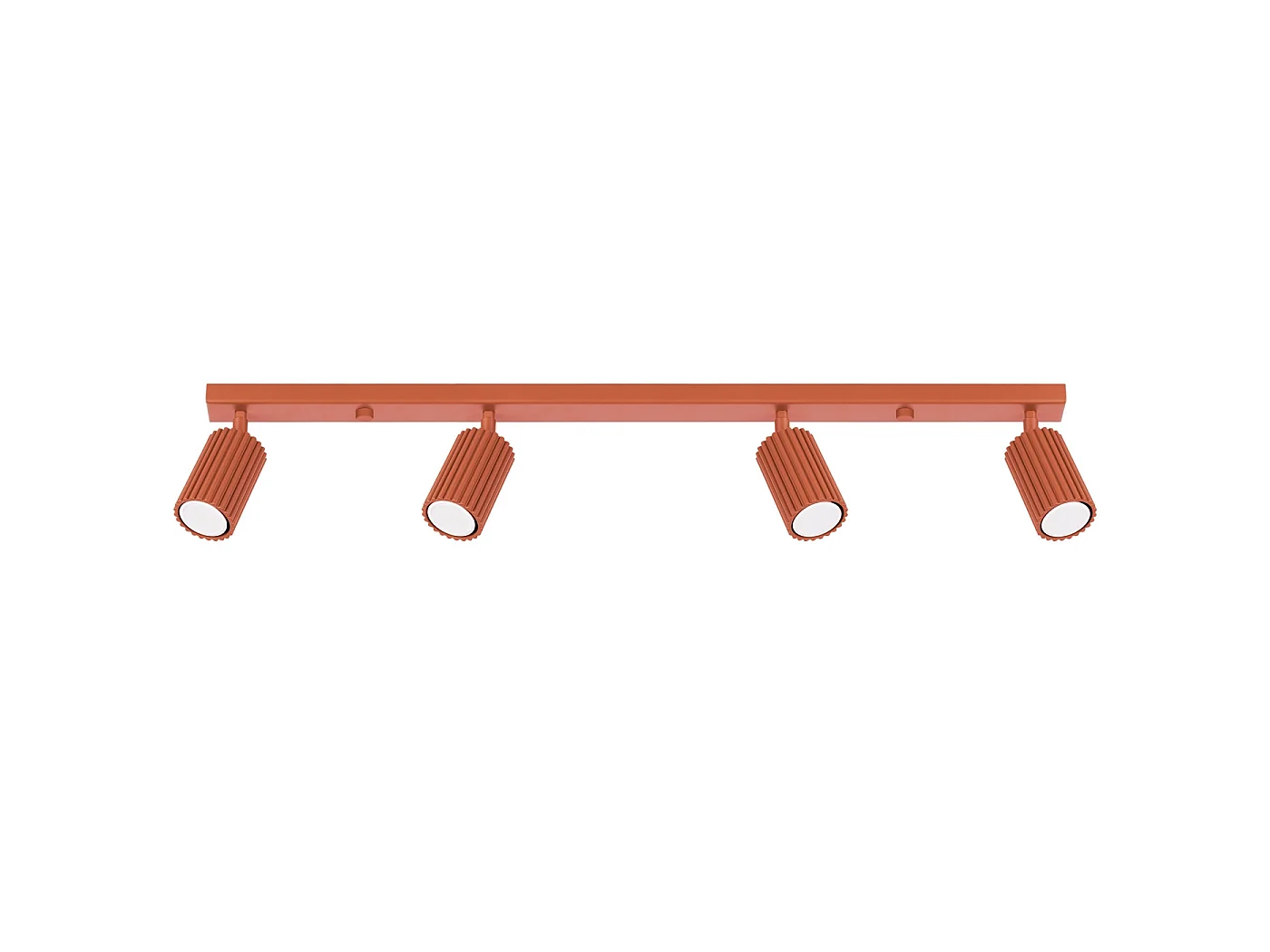 Plafonnier Karbon Minimaliste En Aluminium - 4 Sources Lumineuses - L.81 X H.16,5 Cm - Ocre Rouge