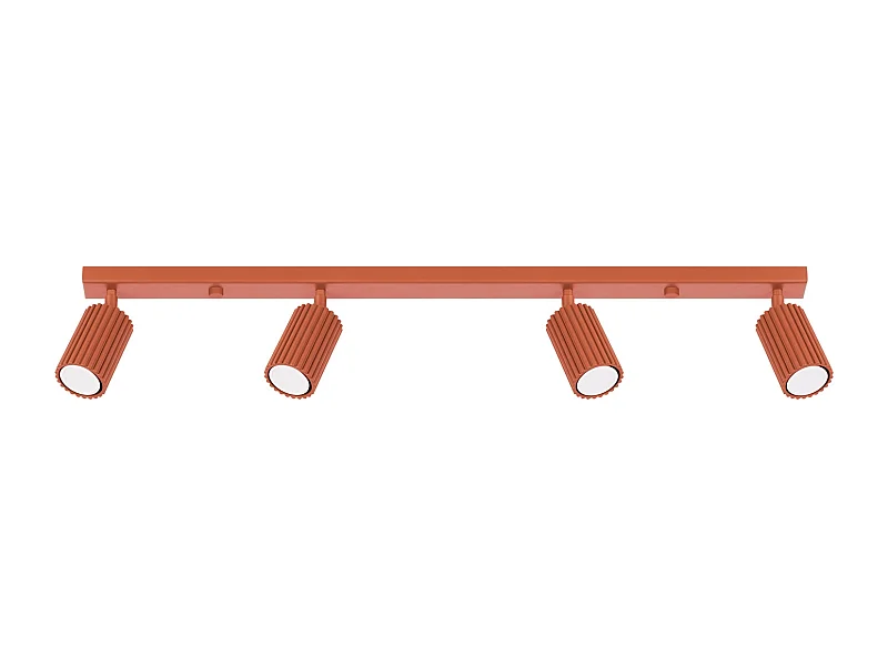 Lámpara De Techo Karbon Minimalista De Aluminio - 4 Fuentes Luminosas - L.81 X A.16,5 Cm - Ocre Rojo