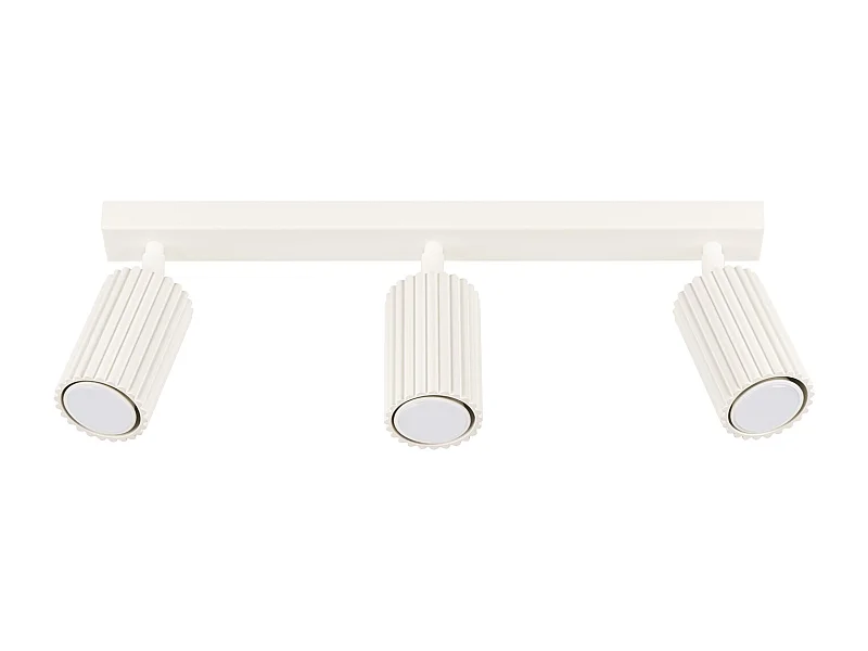 Plafonnier Karbon Minimaliste En Aluminium - 3 Sources Lumineuses - L.45 X H.16,5 Cm - Beige