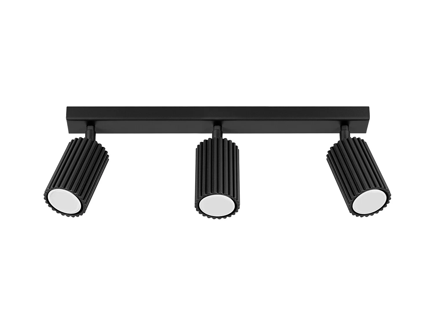 Plafonnier Karbon Minimaliste En Aluminium - 3 Sources Lumineuses - L.45 X H.16,5 Cm - Noir