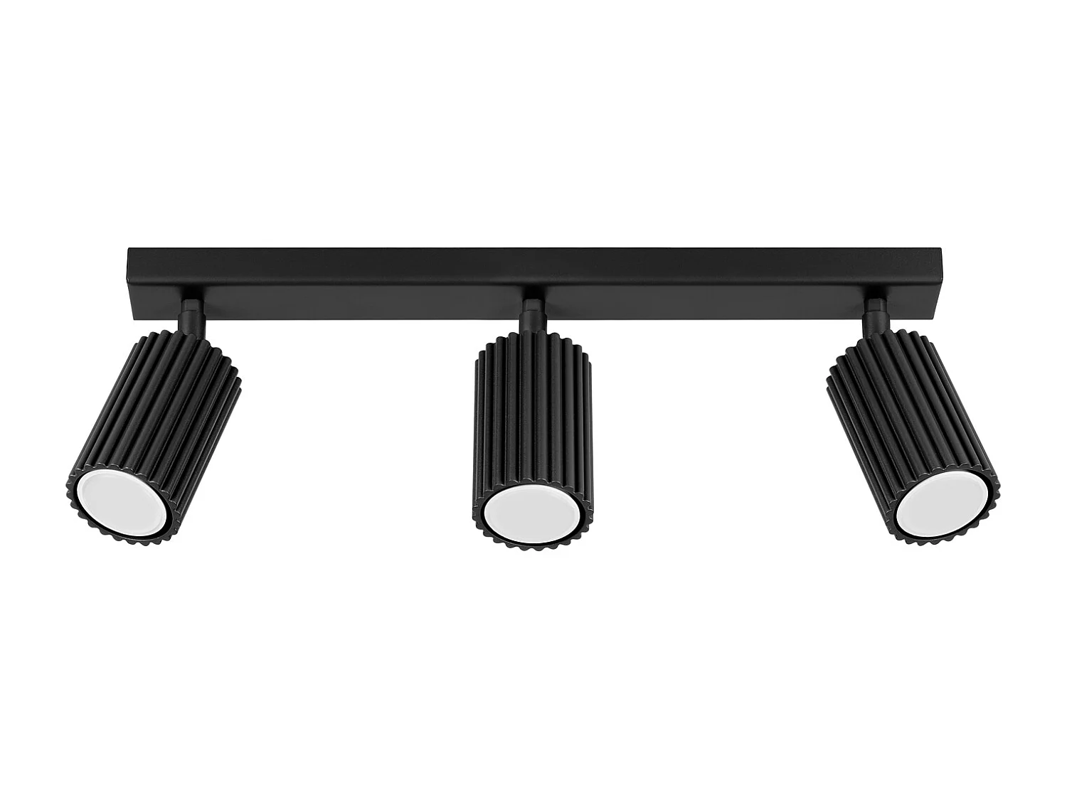 Plafonnier Karbon Minimaliste En Aluminium - 3 Sources Lumineuses - L.45 X H.16,5 Cm - Noir