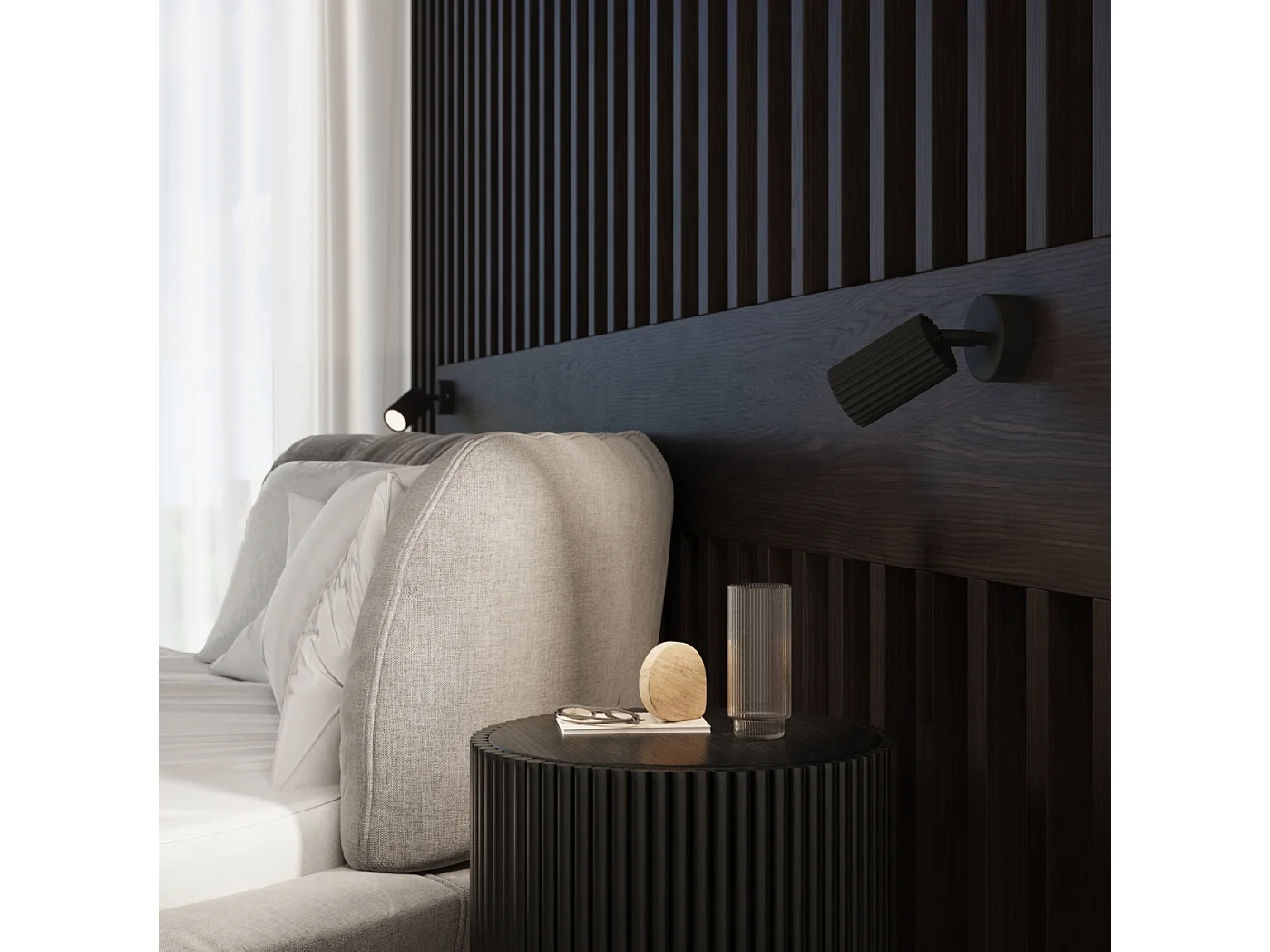 Plafonnier Karbon Minimaliste En Aluminium - 3 Sources Lumineuses - L.45 X H.16,5 Cm - Noir