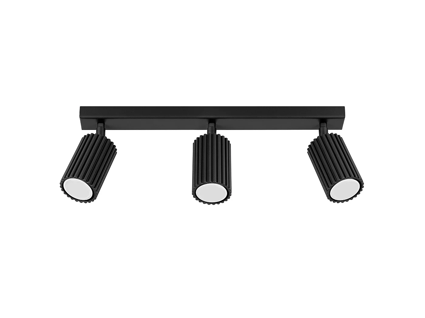 Plafonnier Karbon Minimaliste En Aluminium - 3 Sources Lumineuses - L.45 X H.16,5 Cm - Noir