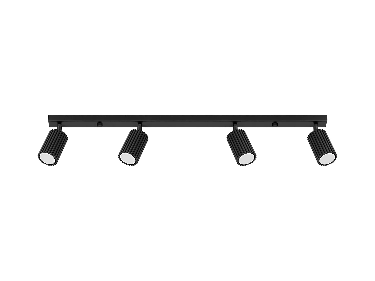 Plafonnier Karbon Minimaliste En Aluminium - 4 Sources Lumineuses - L.81 X H.16,5 Cm - Noir
