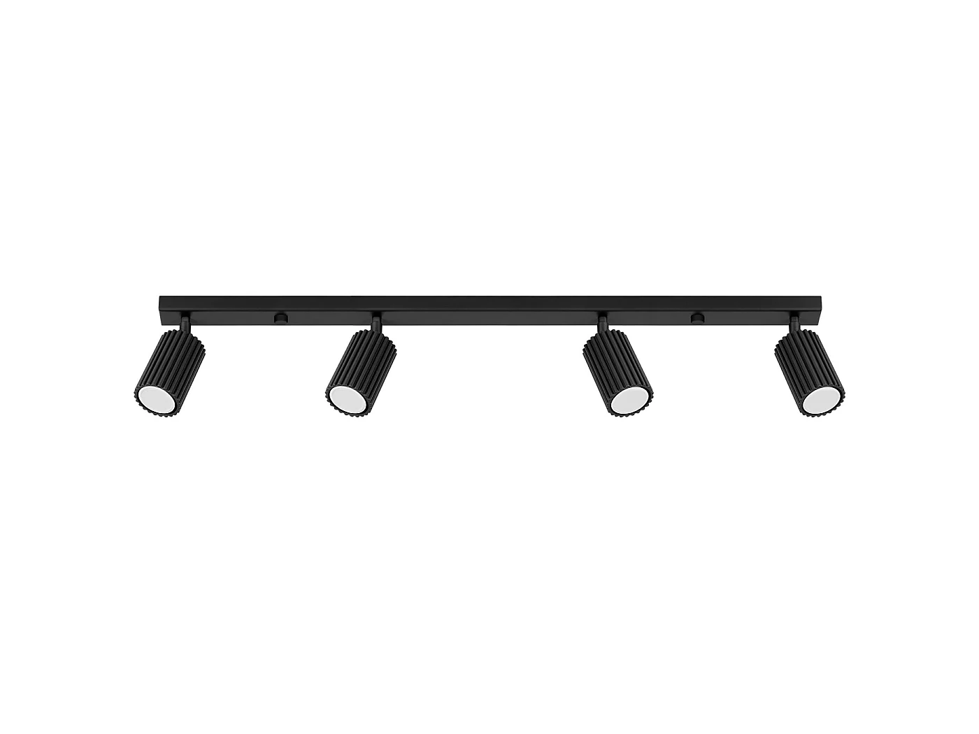 Plafonnier Karbon Minimaliste En Aluminium - 4 Sources Lumineuses - L.81 X H.16,5 Cm - Noir
