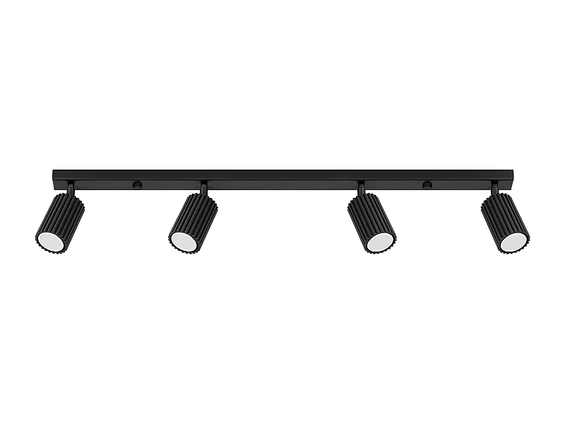 Plafondlamp Karbon Minimalistisch Van  - 4 Lichtbronnen - L.81 X H.16,5 Cm - Zwart