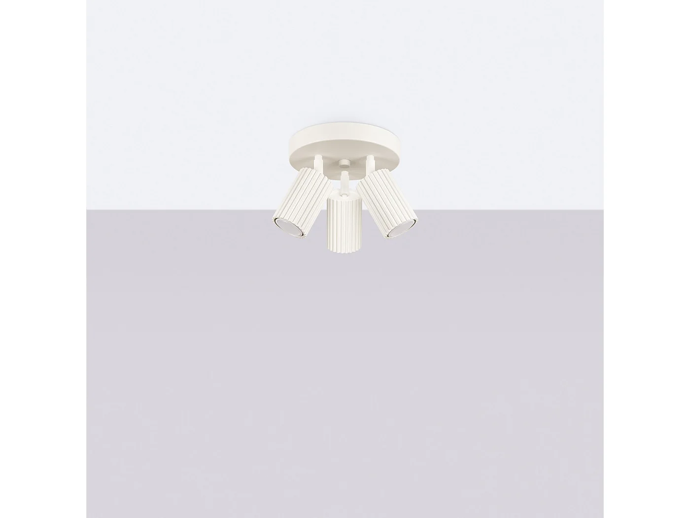 Plafonnier Karbon Minimaliste En Aluminium - 3 Sources Lumineuses - L.19,5 X H.18 Cm - Beige
