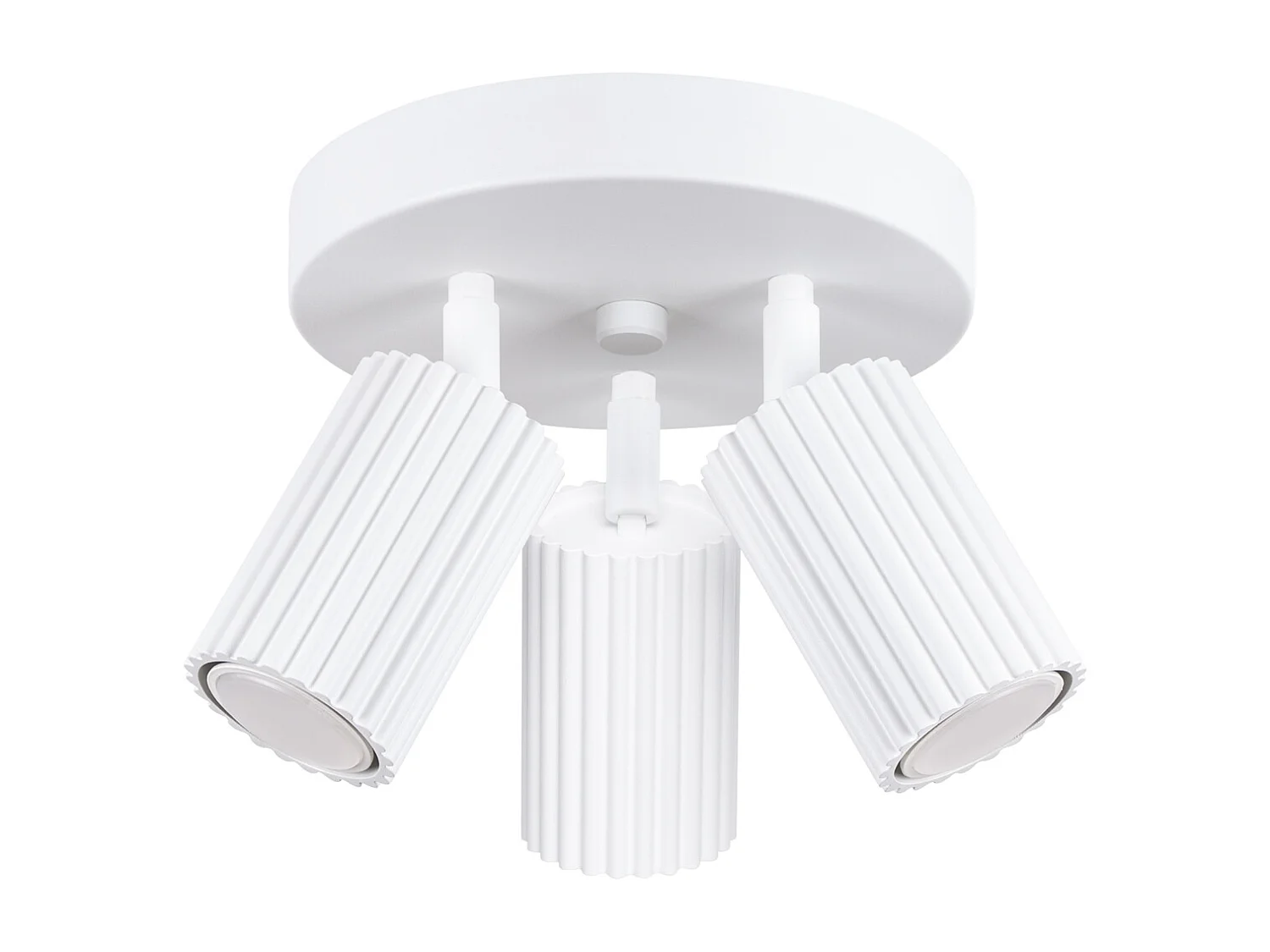 Lampada Da Soffitto Karbon Minimalista Di Alluminio - 3 Sorgenti Luminose - L.19,5 X A.18 Cm - Bianco