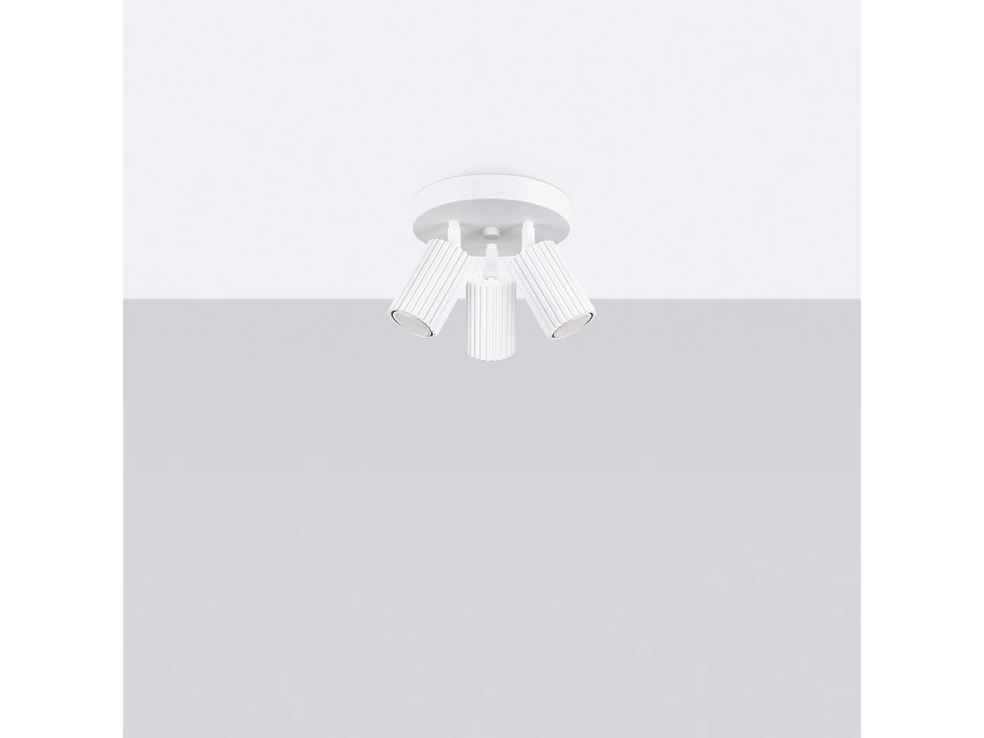 Plafonnier Karbon Minimaliste En Aluminium - 3 Sources Lumineuses - L.19,5 X H.18 Cm - Blanc