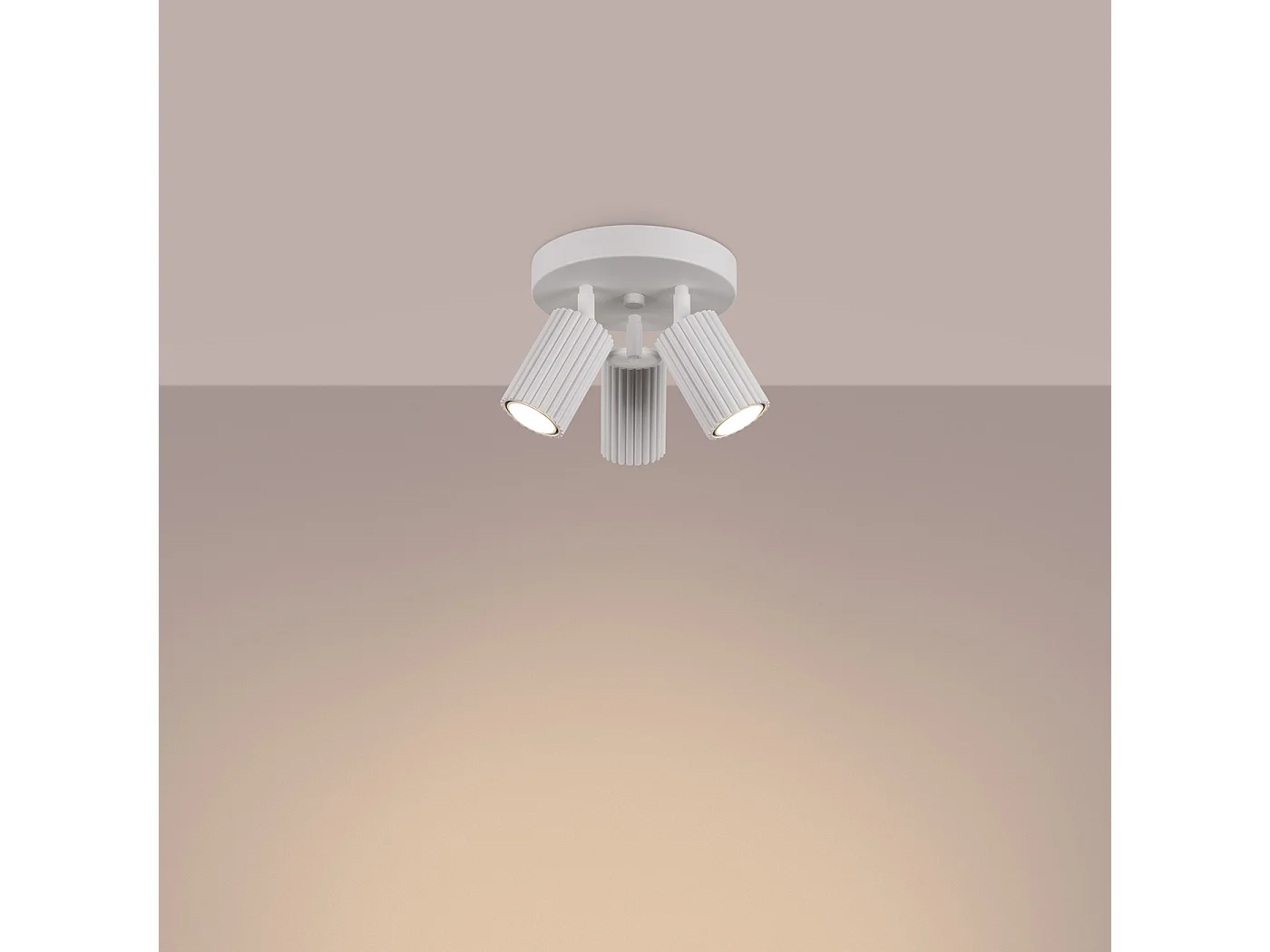 Plafonnier Karbon Minimaliste En Aluminium - 3 Sources Lumineuses - L.19,5 X H.18 Cm - Blanc