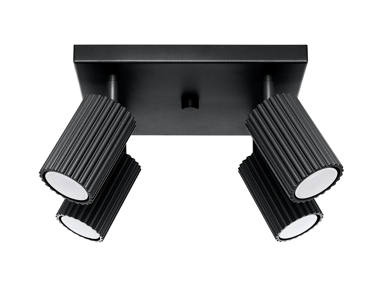 Plafonnier Karbon Minimaliste En Aluminium - 4 Sources Lumineuses - L.25 X H.16,5 Cm - Noir