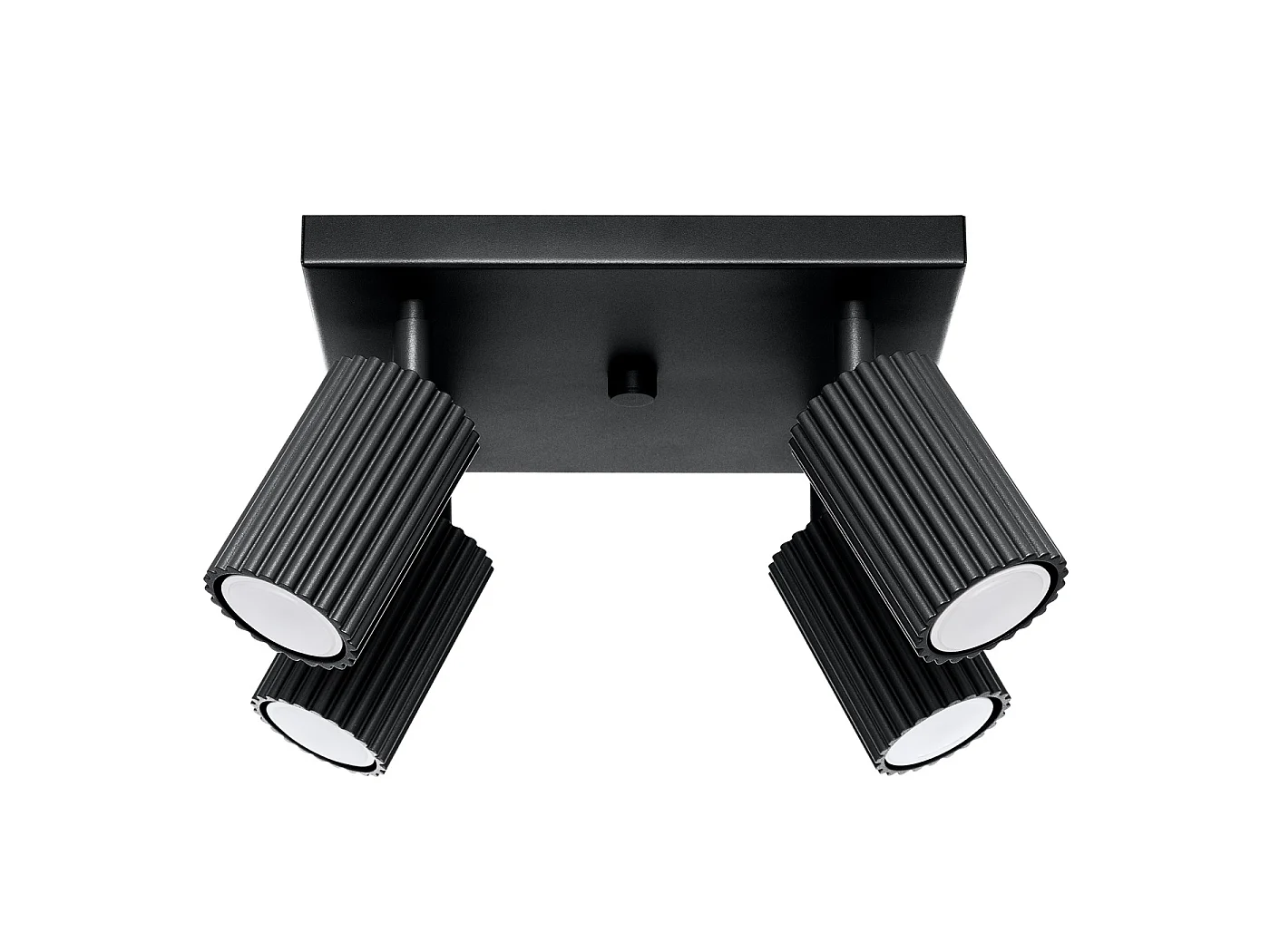 Lampada da soffitto KARBON minimalista di alluminio - 4 sorgenti luminose - L.25 x A.16,5 cm - nero