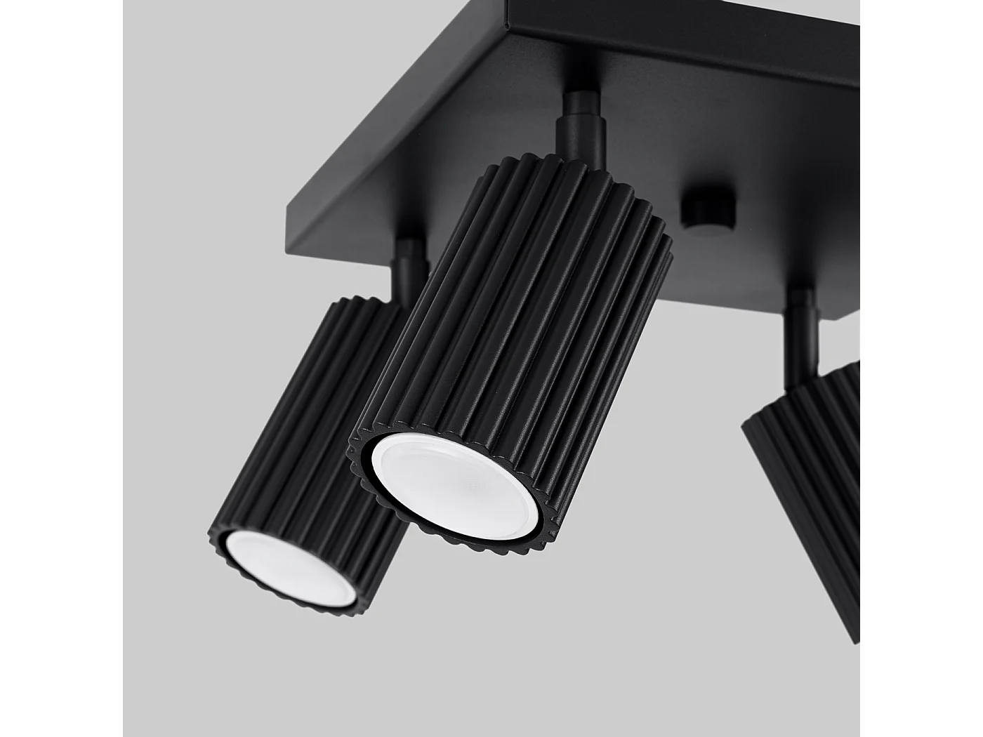 Lampada da soffitto KARBON minimalista di alluminio - 4 sorgenti luminose - L.25 x A.16,5 cm - nero