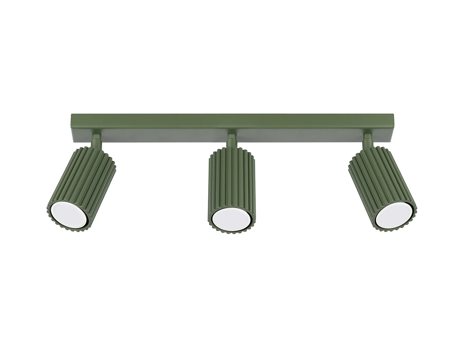 Plafonnier Karbon Minimaliste En Aluminium - 3 Sources Lumineuses - L.45 X H.16,5 Cm - Vert Olive