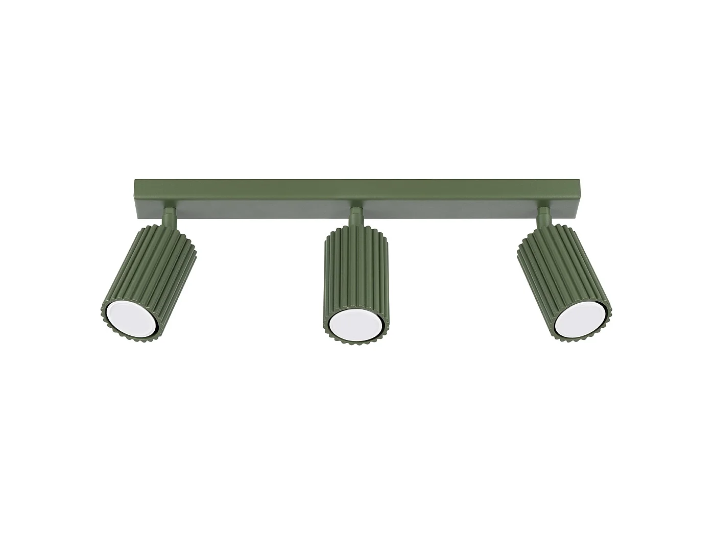 Plafonnier Karbon Minimaliste En Aluminium - 3 Sources Lumineuses - L.45 X H.16,5 Cm - Vert Olive