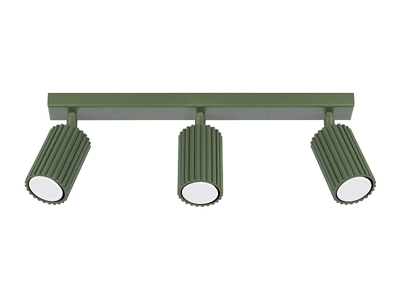 Plafonnier Karbon Minimaliste En Aluminium - 3 Sources Lumineuses - L.45 X H.16,5 Cm - Vert Olive