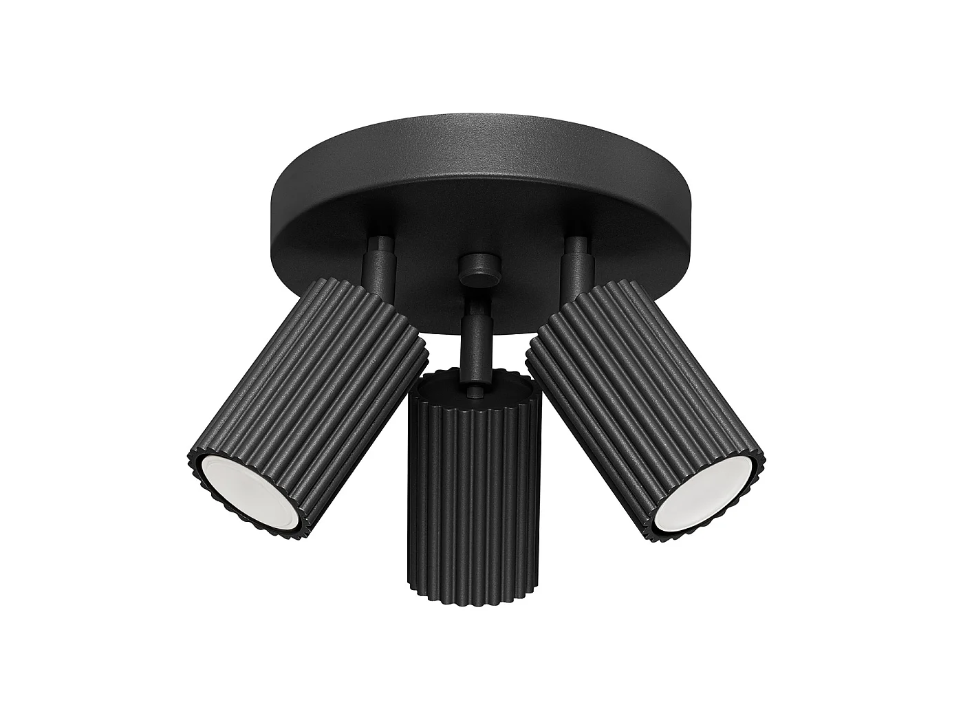Plafonnier Karbon Minimaliste En Aluminium - 3 Sources Lumineuses - L.19,5 X H.18 Cm - Noir