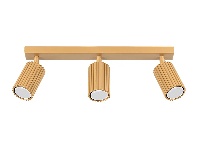 Deckenleuchte Karbon Minimalistisch Aus  Aluminium - 3 Lichtquellen - L.45 X H. Cm - Golden