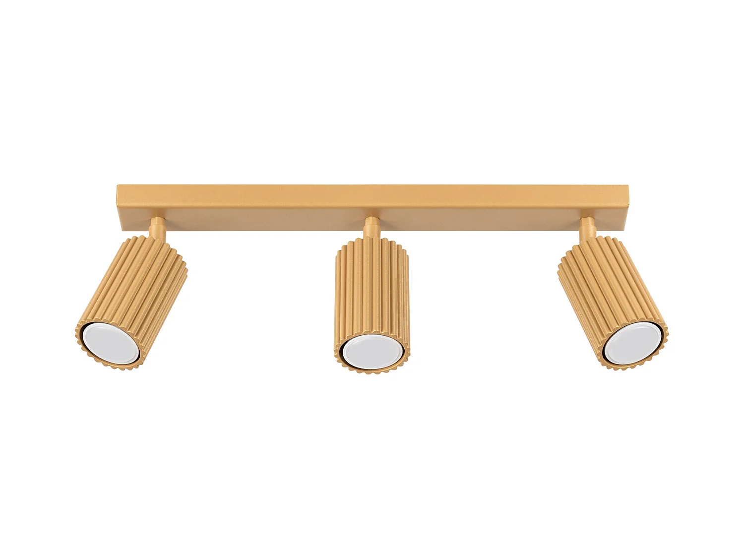 Plafonnier Karbon Minimaliste En Aluminium - 3 Sources Lumineuses - L.45 X H.16,5 Cm - Doré