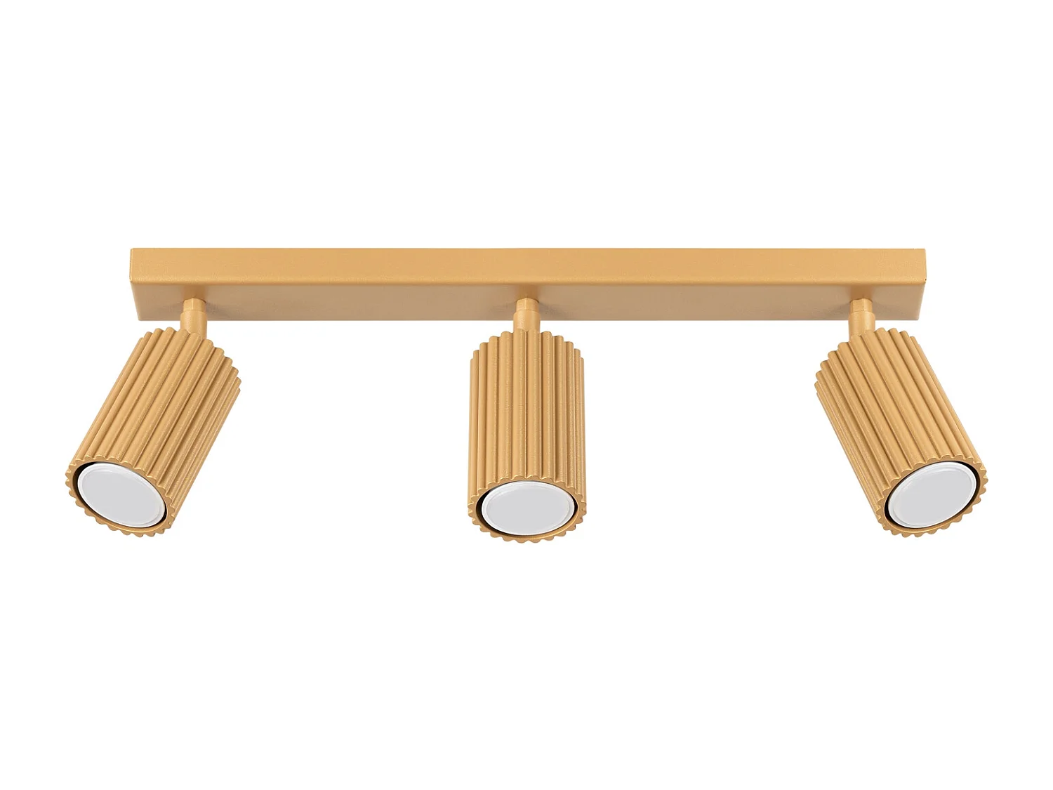 Plafonnier Karbon Minimaliste En Aluminium - 3 Sources Lumineuses - L.45 X H.16,5 Cm - Doré