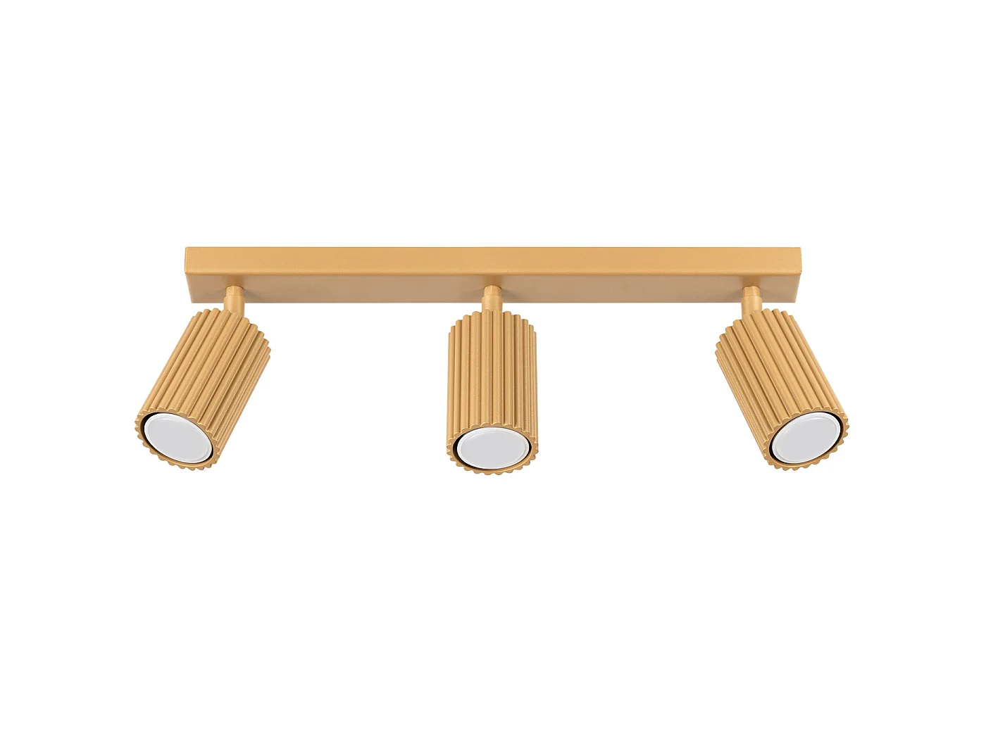 Plafonnier Karbon Minimaliste En Aluminium - 3 Sources Lumineuses - L.45 X H.16,5 Cm - Doré