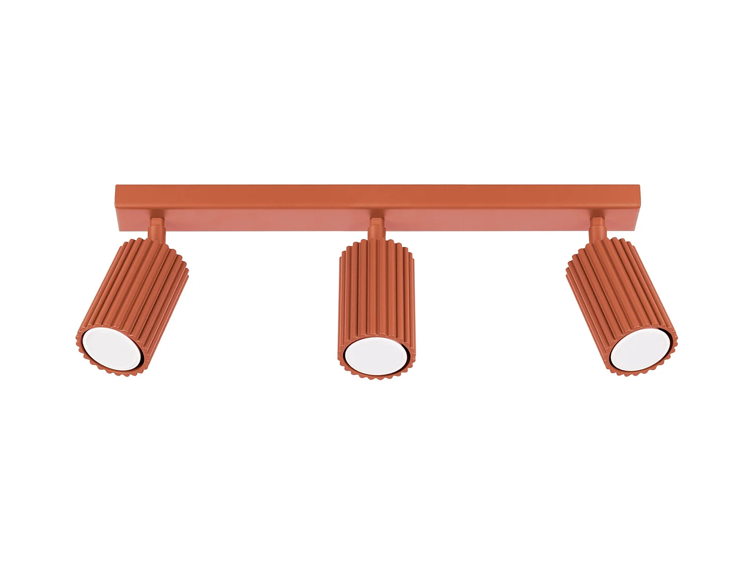 Plafonnier Karbon Minimaliste En Aluminium - 3 Sources Lumineuses - L.45 X H.16,5 Cm - Ocre Rouge