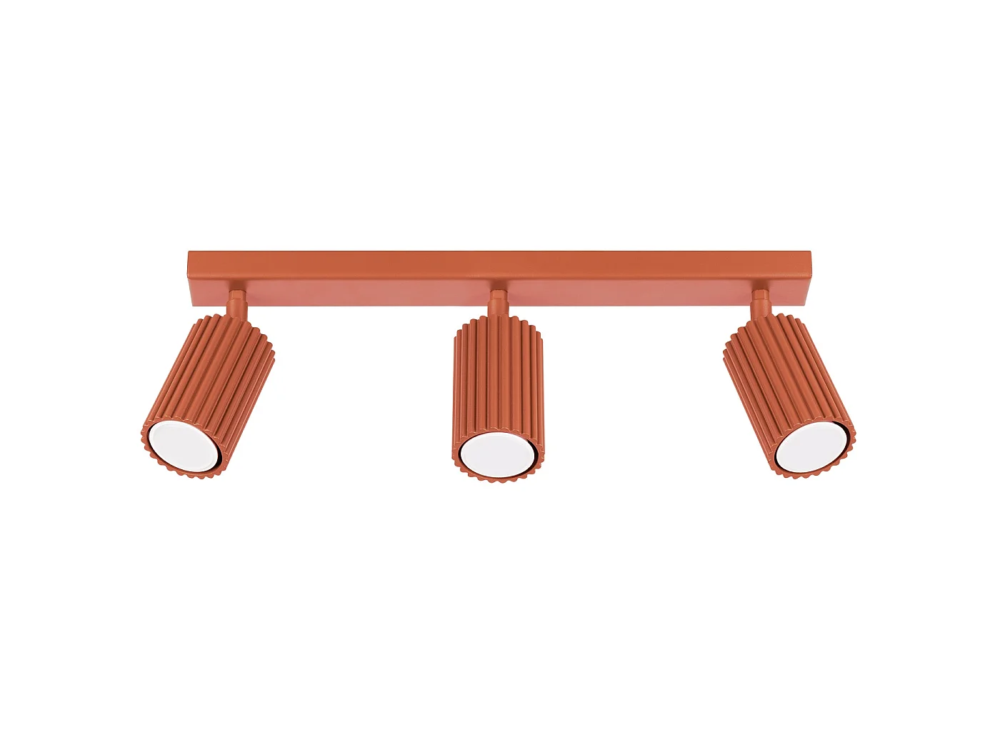 Plafonnier Karbon Minimaliste En Aluminium - 3 Sources Lumineuses - L.45 X H.16,5 Cm - Ocre Rouge