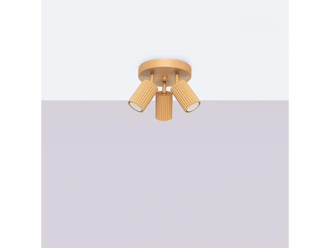 Plafondlamp Karbon Minimalistisch Van  - 3 Lichtbronnen - L.19,5 X H.18 Cm - Gouden