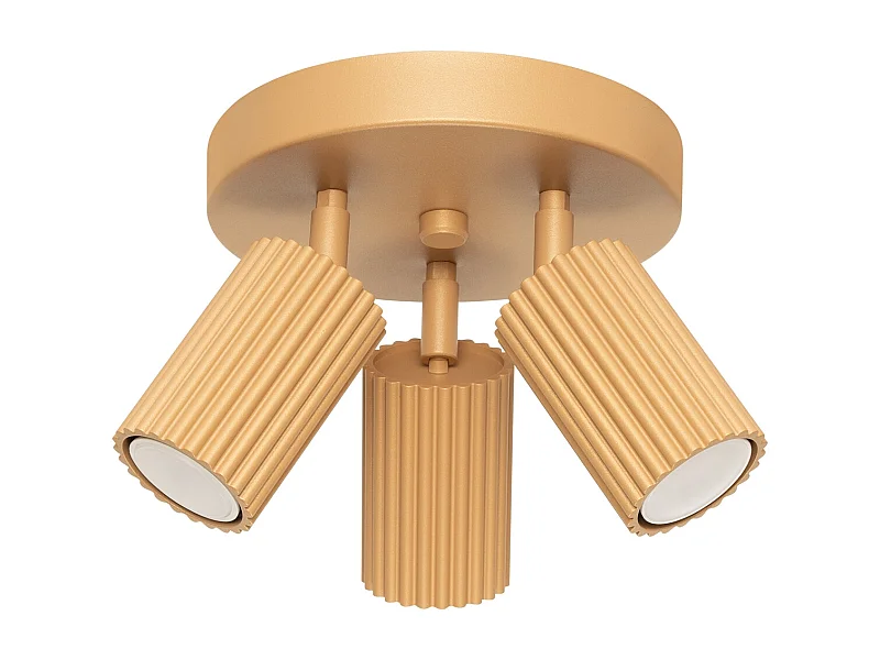 Luminária De Teto Karbon Minimalista, Alumínio - 3 Lichtbronnen - L.19.5 X H.18 Cm - Dourado